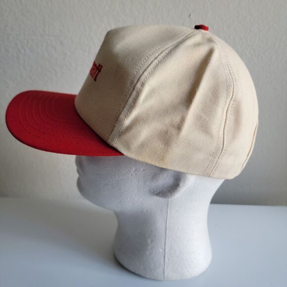 Vintage Ford Motorcraft Snapback‎ Hat Cap Red Cream Two Tone Made in USA - Picture 3 of 12